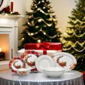 Service de table en porcelaine 26  pièces motifs père Noël