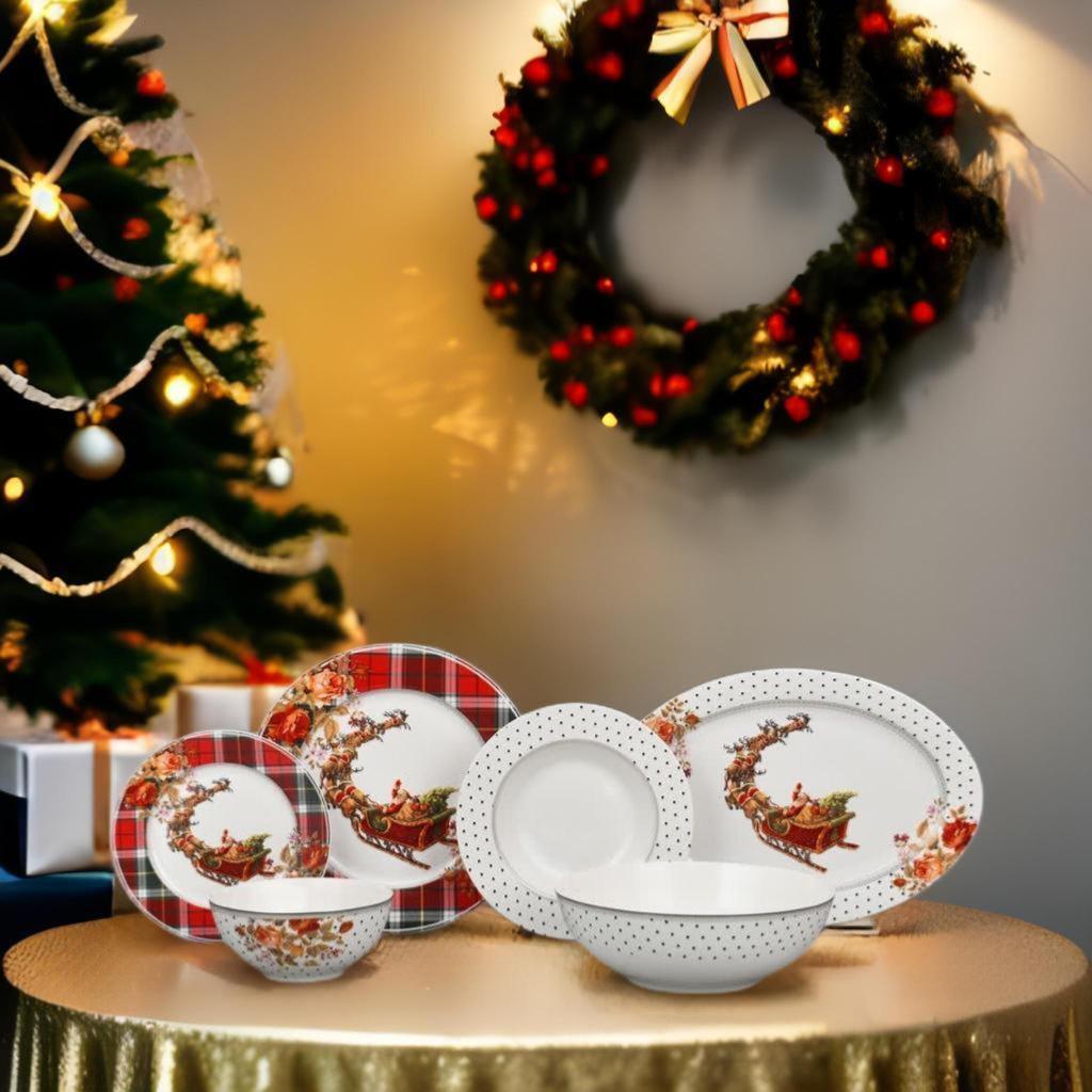 Noël - Service de table complet de 26 pièces en porcelaine