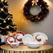 Service de table en porcelaine 26  pièces motifs père Noël