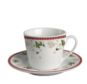 Service de tasses à café en porcelaine 12 pièces motifs pére noel