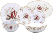 Service de table en porcelaine 26 pièces motifs père Noël 